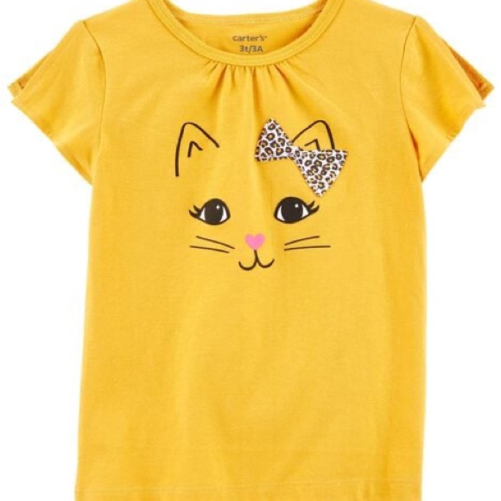 Carter's Girls Cat Bow Graphic Tee Size 7/7A